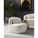 Soraya Dove Cream Swivel Armless Chair, Swivel